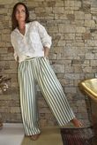 Mallow Stripe Wide Leg Pant Olive /40